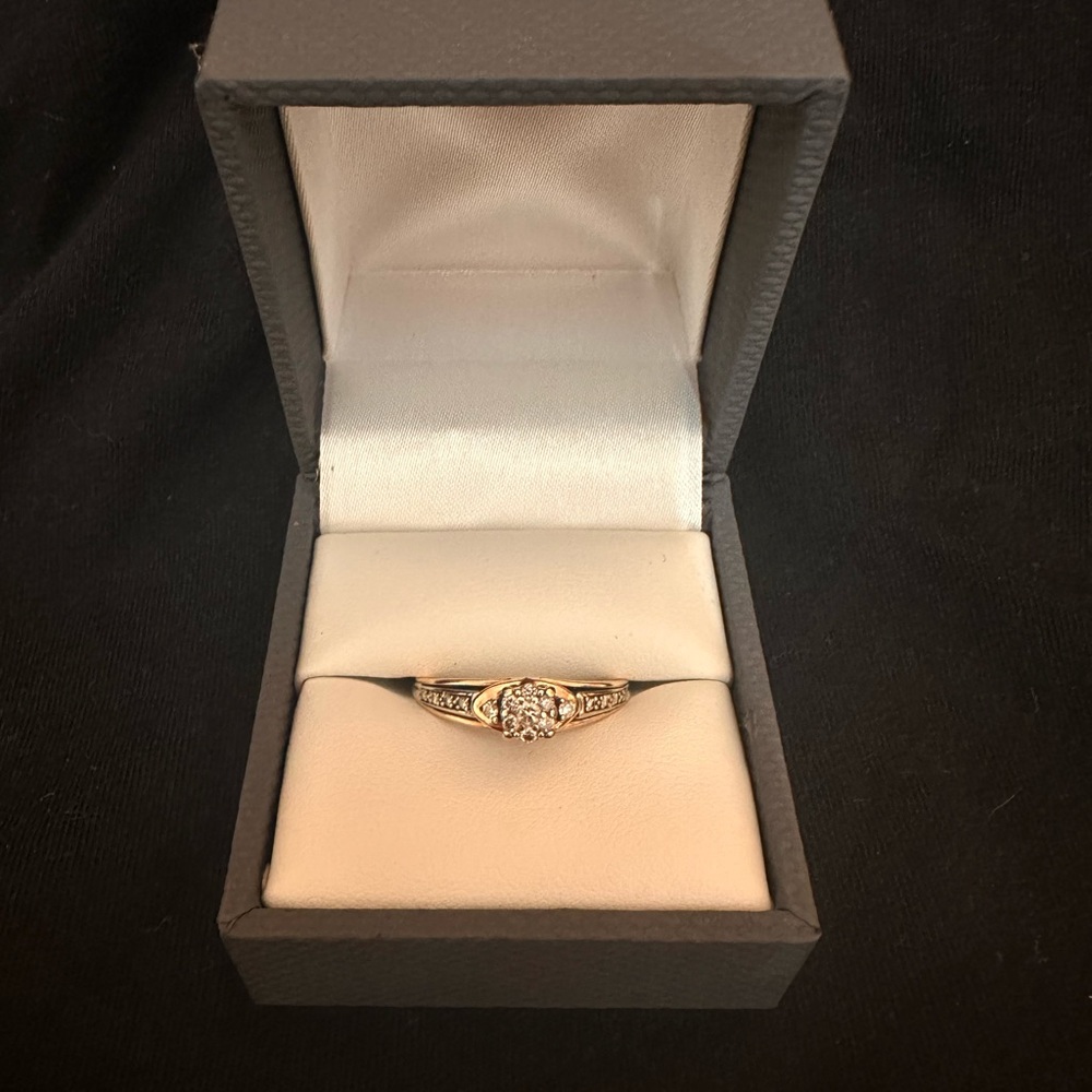 Zales Rose Gold and Silver Diamond Accent Ring